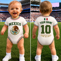 Personalized Mexico Soccer Baby Jersey Bodysuit Gift for New Moms