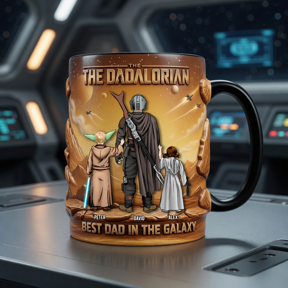 Personalized Dadalorian Mug Best Dad in the Galaxy Gift for Dad