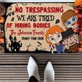 Personalized No Trespassing Doormat Custom Family Name Halloween Gift