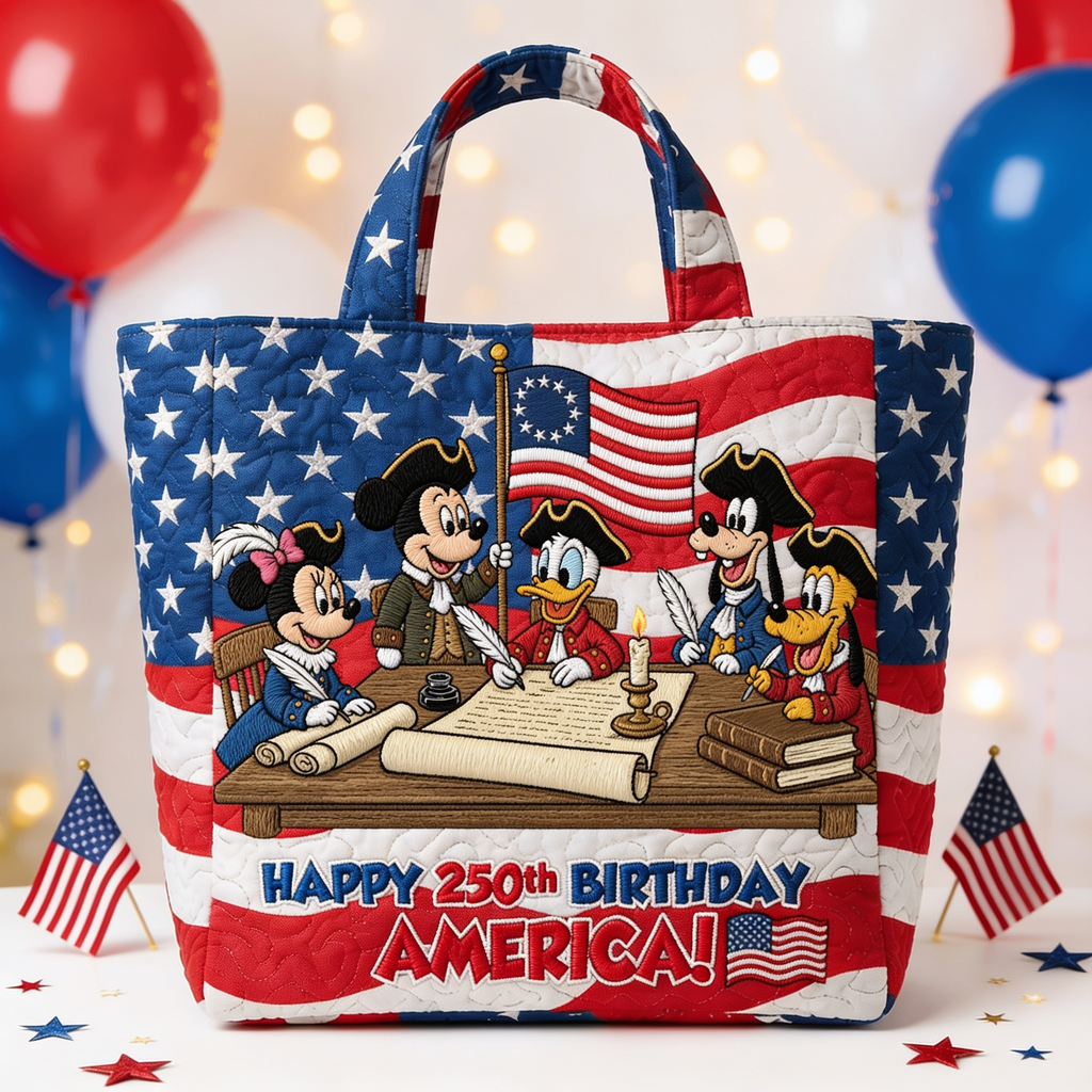 Personalized Quilted Tote Bag USA Independence Gift for Movie Fans