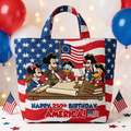 Personalized Quilted Tote Bag USA Independence Gift for Movie Fans