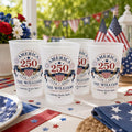 Personalized Frosted Cups for Patriotic Family Celebration 250th