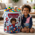 Personalized Quilted Toy Basket for Kids - Unique Storage Gift Quilted Laundry Basket GradoCreations