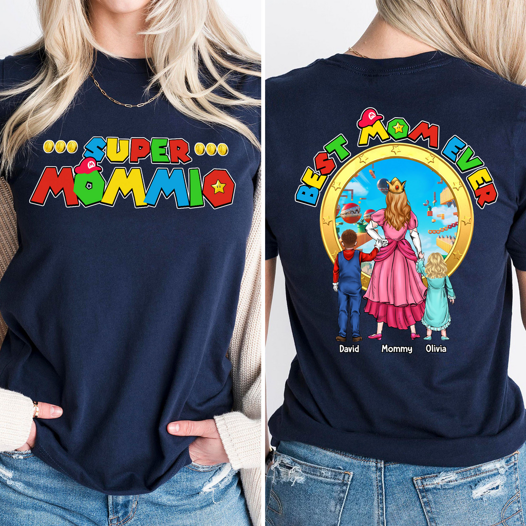 Personalized Best Mom Ever Super Mommio Shirt Gift for Mom Cotton Apparel GradoCreations