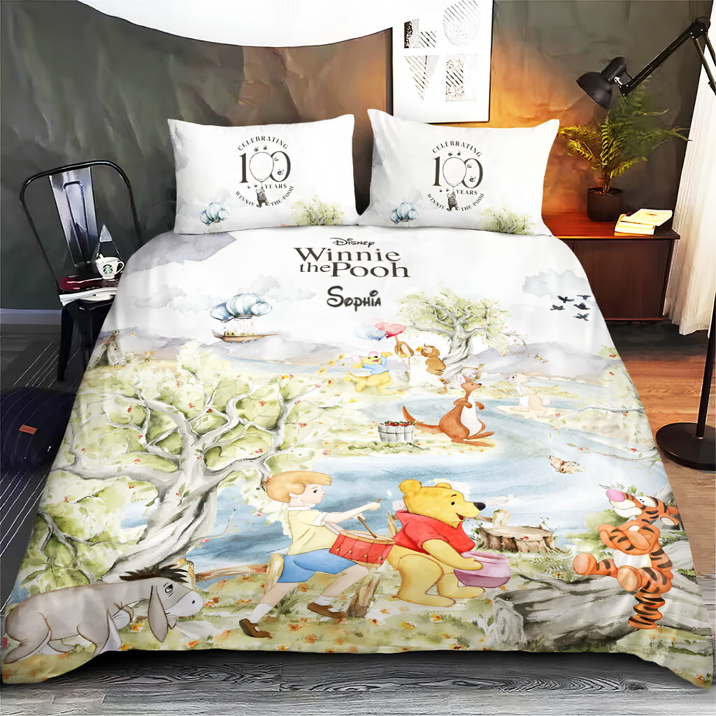 Personalized Winnie the Pooh Quilted Bedding Set Gift for Kids Quilted Bedding Set GradoCreations