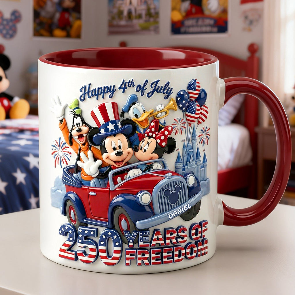 Personalized 4th of July Accent Mug Custom Name Gift for Patriots