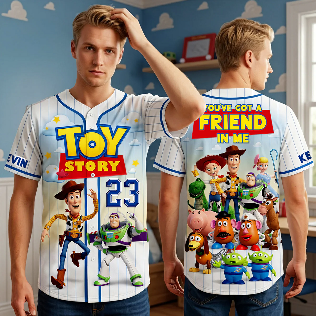 Personalized Toy Story Baseball Jersey Custom Name for Kids & Adults