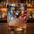 Personalized Whiskey Glass 250 Years America Gift for Patriots