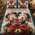 Personalized Mickey & Minnie Quilt Bedding Set for Couples Christmas Gift Quilted Bedding Set GradoCreations
