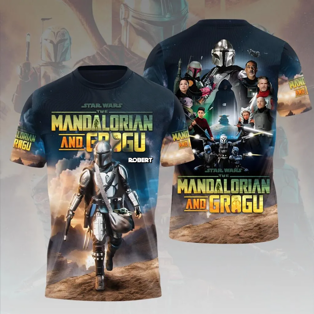 Personalized Star Wars Mandalorian All Over Shirt Gift for Movie Fans