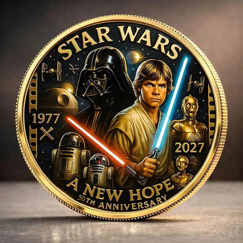 Personalized Star Wars Commemorative Coin 50th Anniversary Gift for Movie Fans