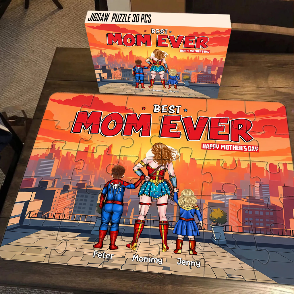 Personalized 'Best Mom Ever' Puzzle Custom Family Gift