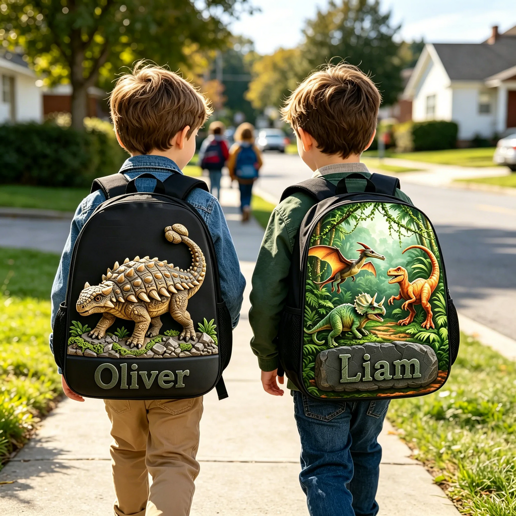 Personalized Dinosaur Backpack Set with Lunch Bag & More for Kids