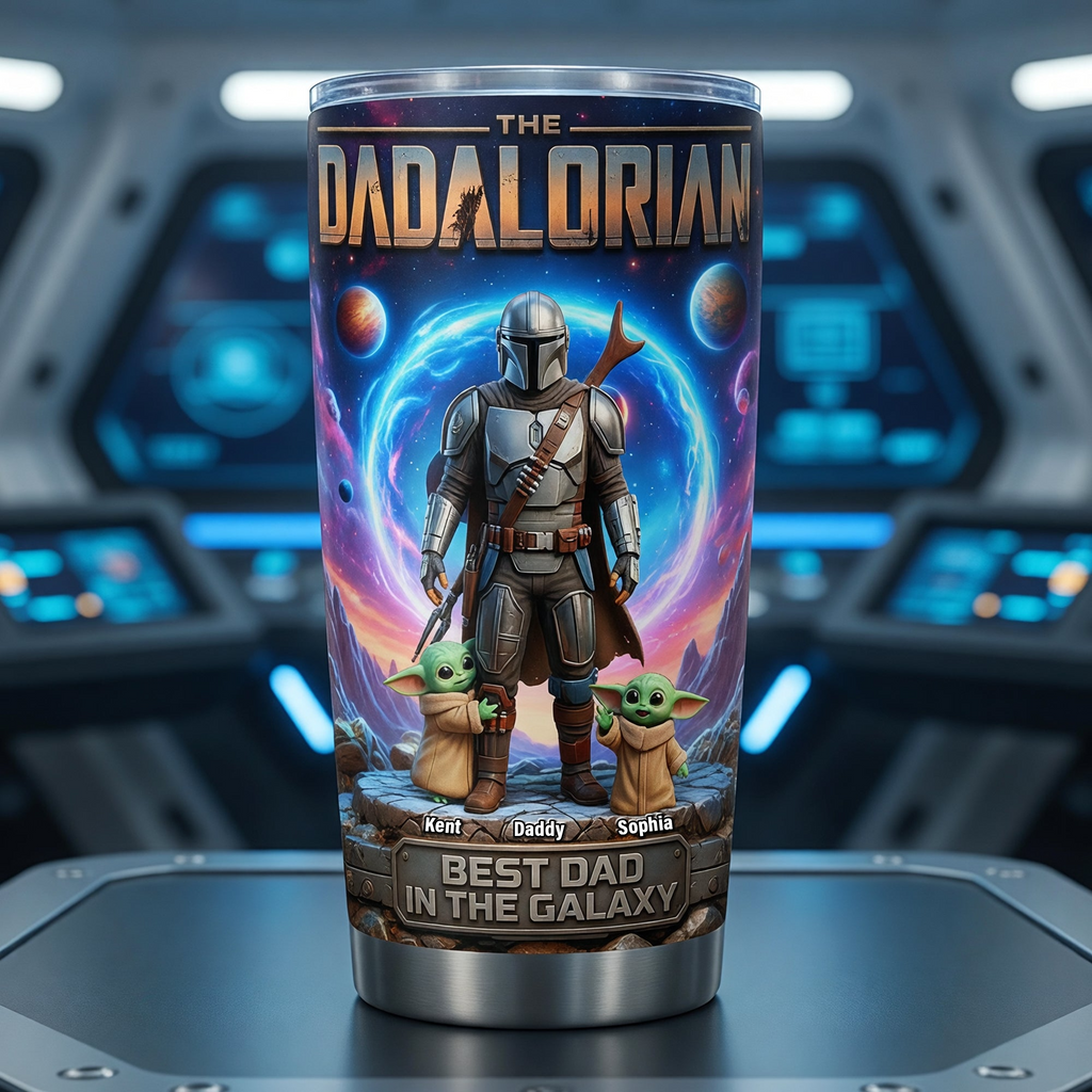Personalized Dadalorian Tumbler Custom Name Gift for Father's Day