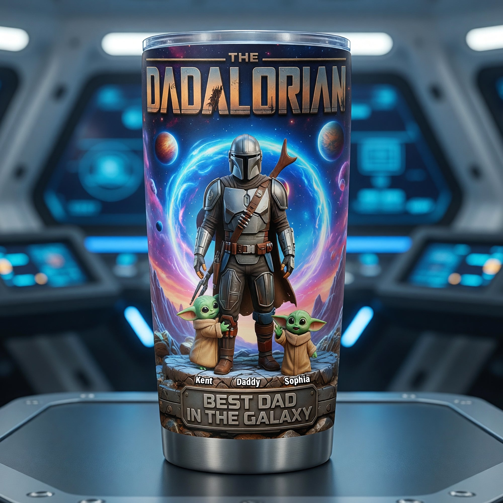 Personalized Dadalorian Tumbler Custom Name Gift for Father's Day