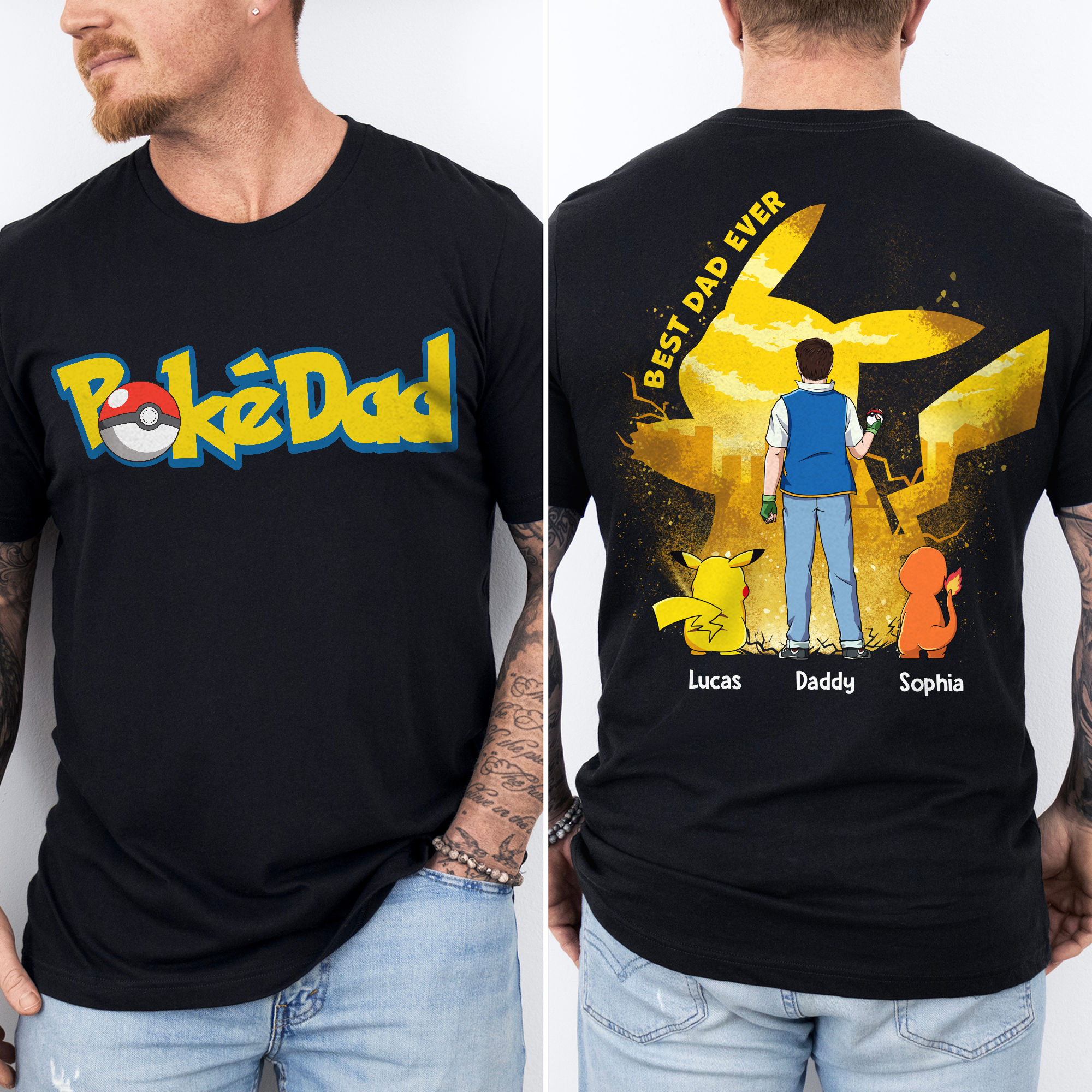 Personalized Best Dad Ever Shirt Custom Family Design Gift for Dad