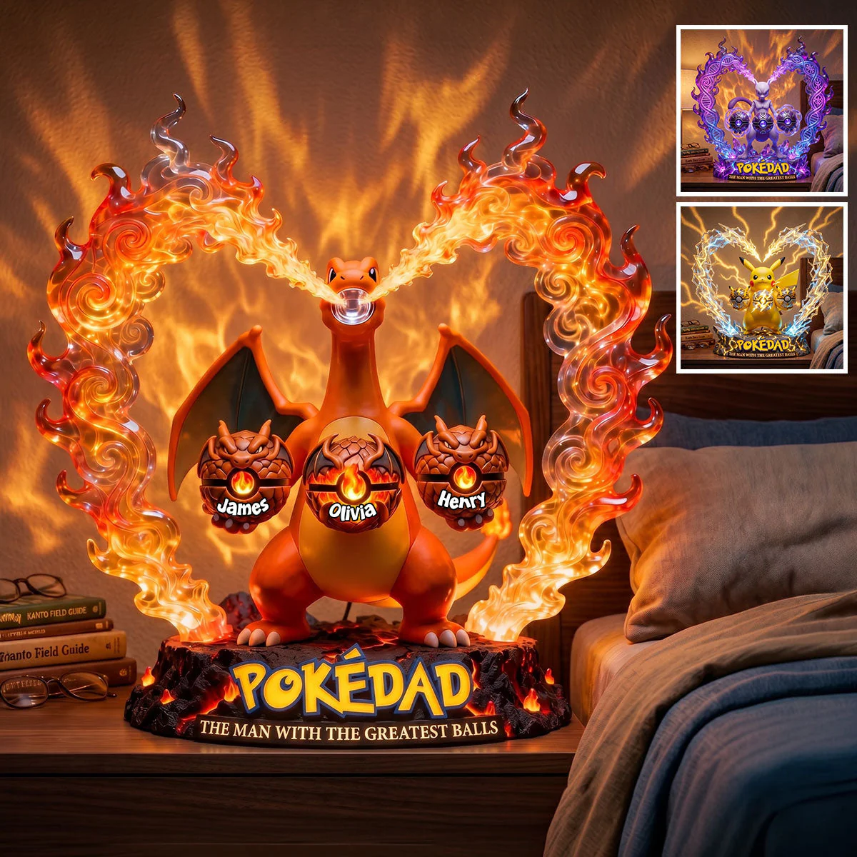 Personalized Acrylic Light Box Gift for Dad - Pokedad Design Acrylic Light Box GradoCreations