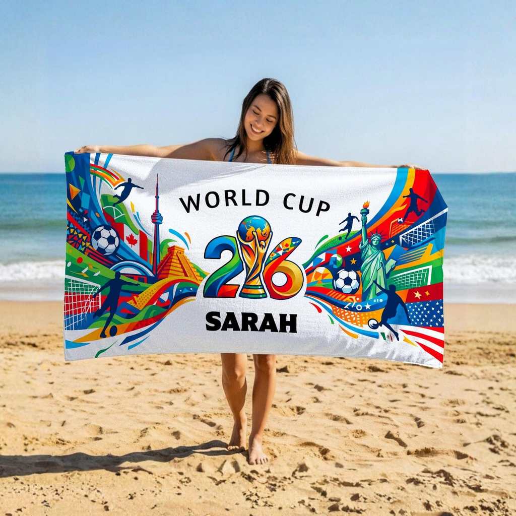 Personalized Beach Towel World Cup 2026 Gift for Soccer Fans