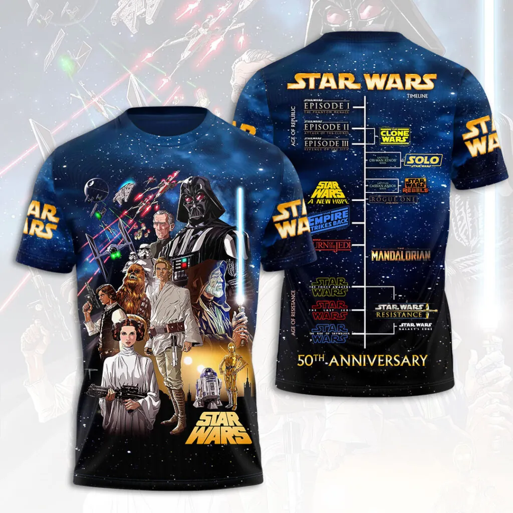Personalized Star Wars 50th Anniversary All Over Shirt for Movie Fans