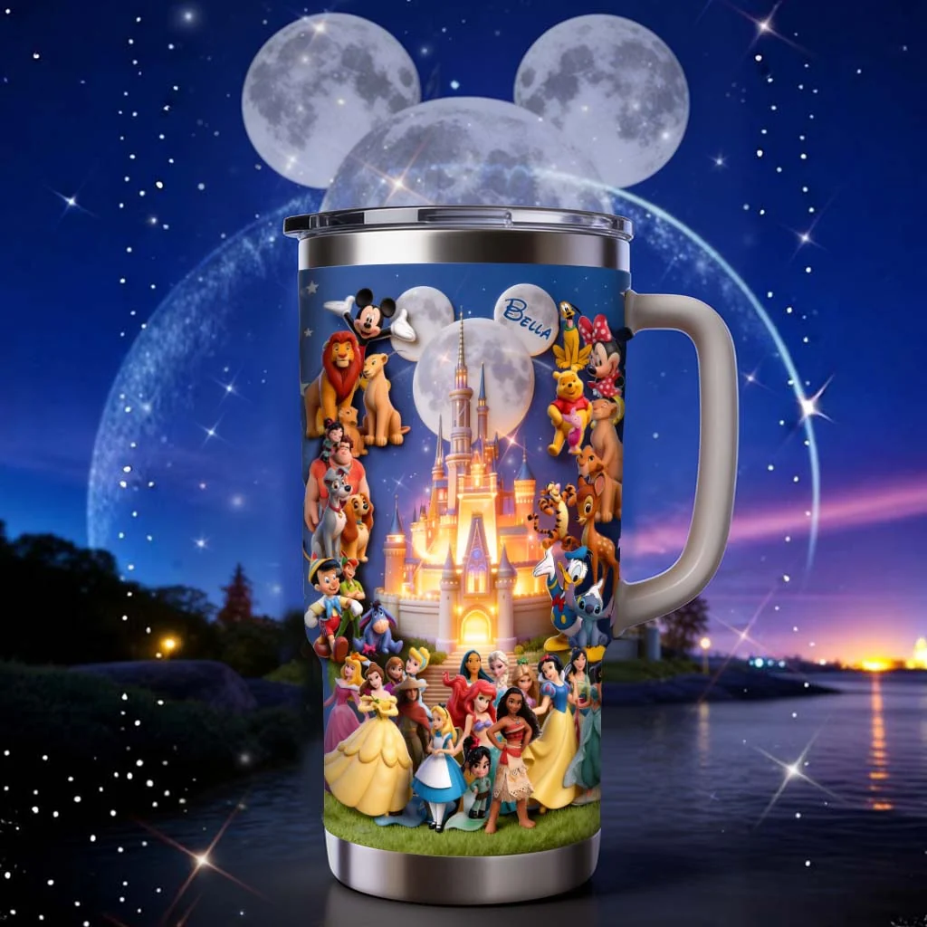 Personalized Disney Tumbler with Custom Name for Her - 40oz Gift Tumbler GradoCreations