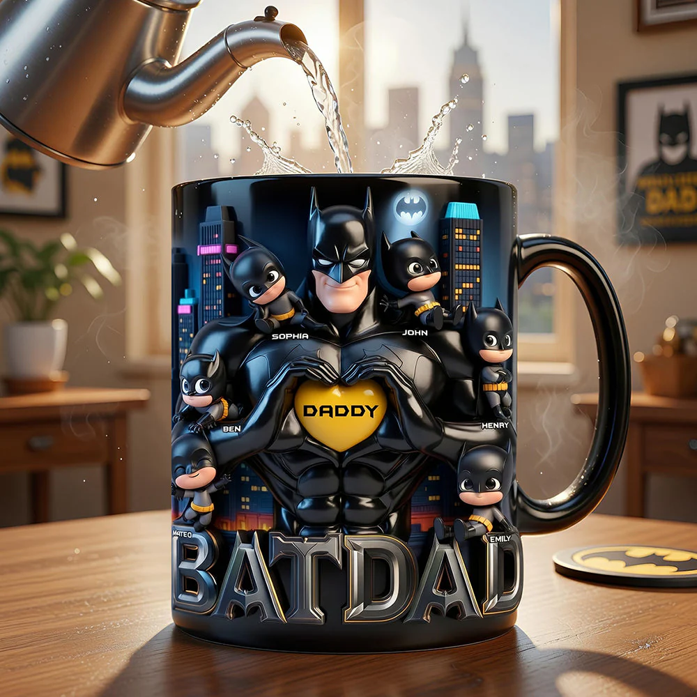 Personalized Color Changing Mug Superhero Dad Gift for Father's Day