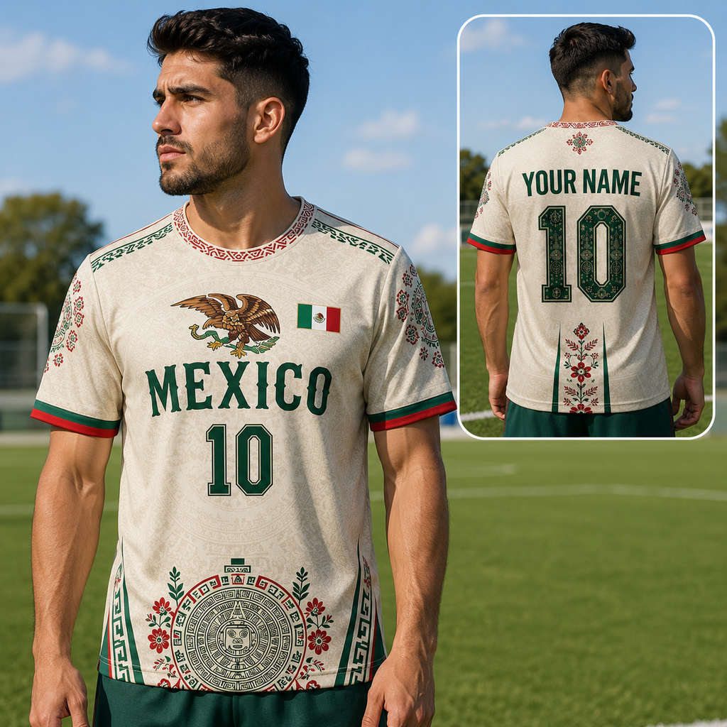 Personalized Mexico Eagle Soccer Jersey Custom Name Gift for Sports Fans