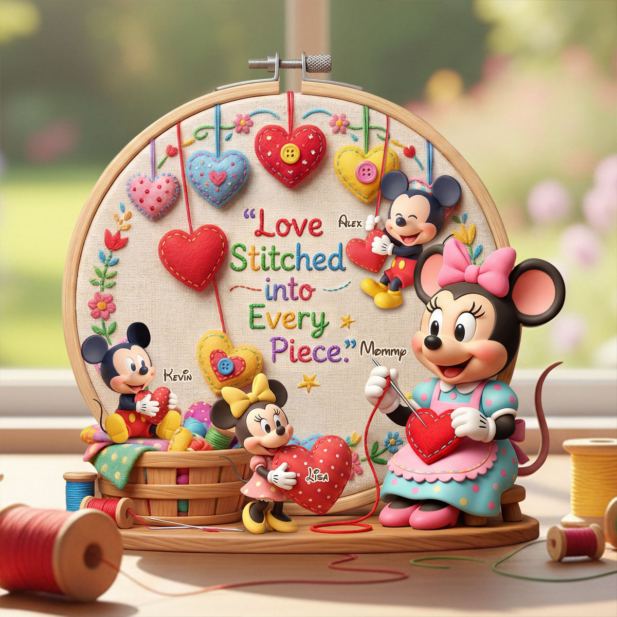 Personalized Acrylic Plaque Custom Gift for Mom, Grandma | Love Stitched Decoration