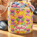 Personalized Quilted Laundry Basket Custom Name Gift for Kids Quilted Laundry Basket GradoCreations