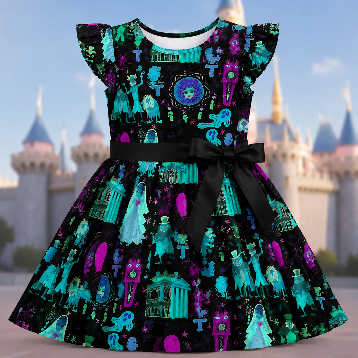 Personalized Haunted House Costume Dress for Kids - Spooky Halloween Gift Kid Dress GradoCreations