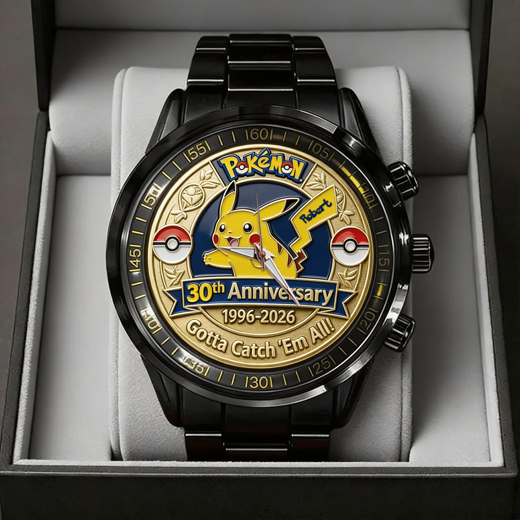 Personalized 30th Anniversary Watch Gotta Catch 'Em All Gift for Movie Fans