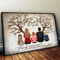 Personalized Family Name Heart Tree Canvas Wall Art Gift for Parents