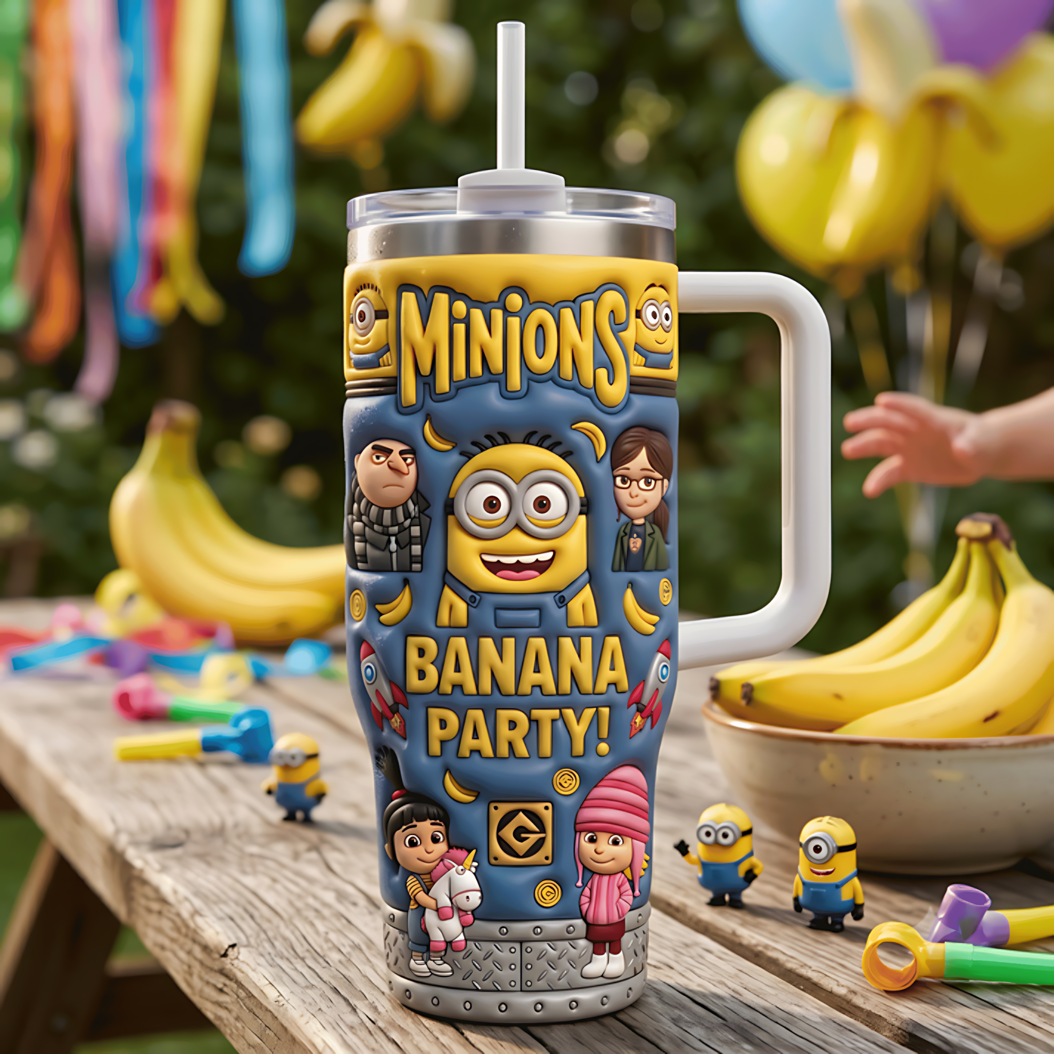 Personalized Minions Banana Party Tumbler for Movie Fans