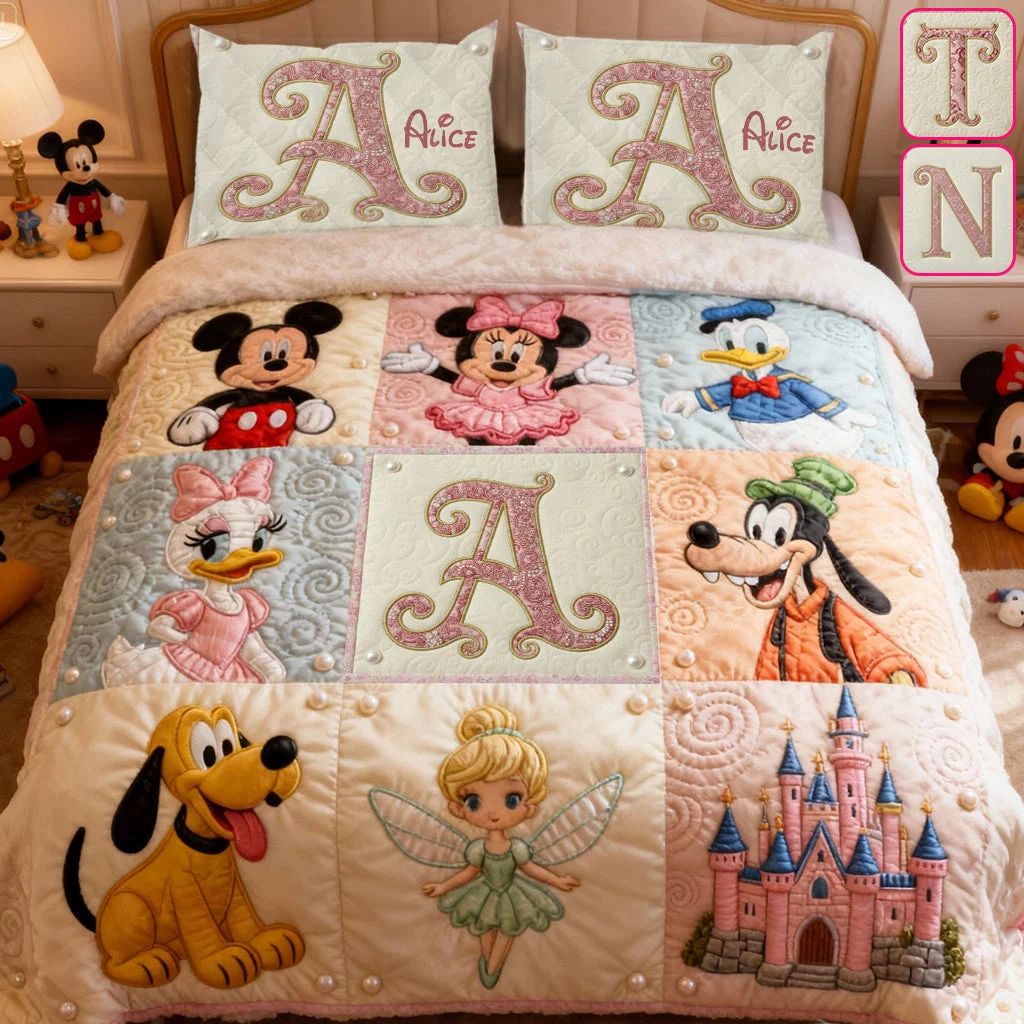 Personalized Quilt Bedding Set with Disney Characters for Daughter Quilted Bedding Set GradoCreations