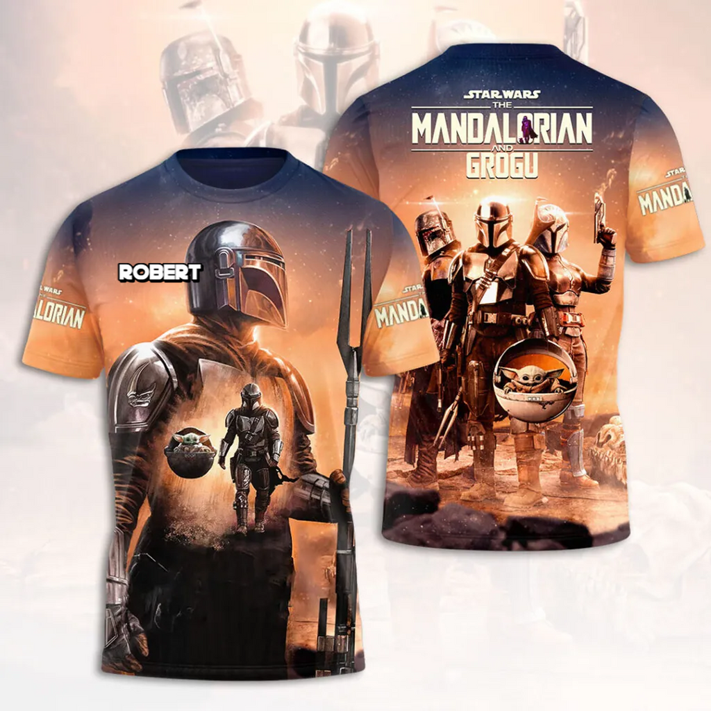 Personalized Star Wars Mandalorian All Over Shirt Gift for Movie Fans