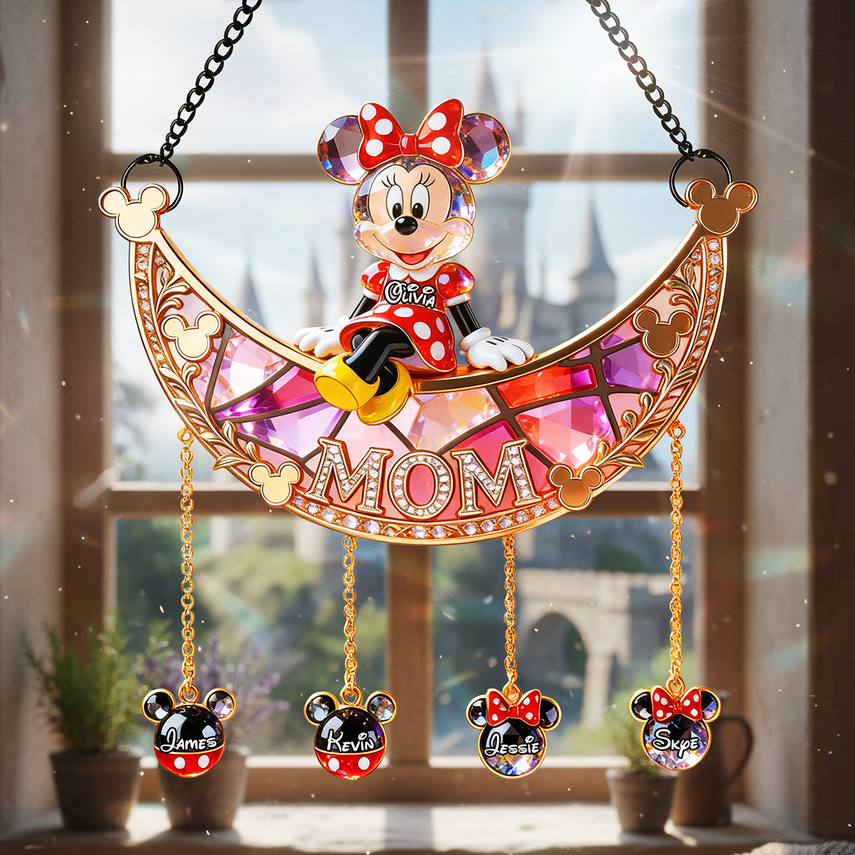 Personalized Mom Suncatcher with Kids' Names - Unique Gift Idea