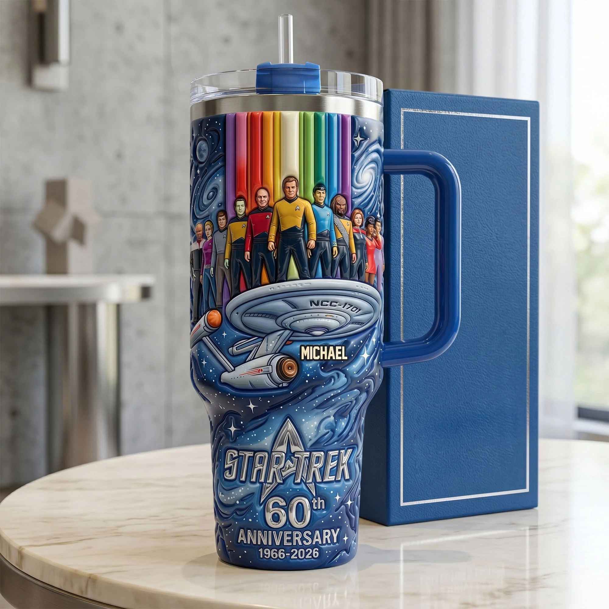 Personalized Star Trek 60th Anniversary Tumbler Gift for Movies Fans Tumbler GradoCreations