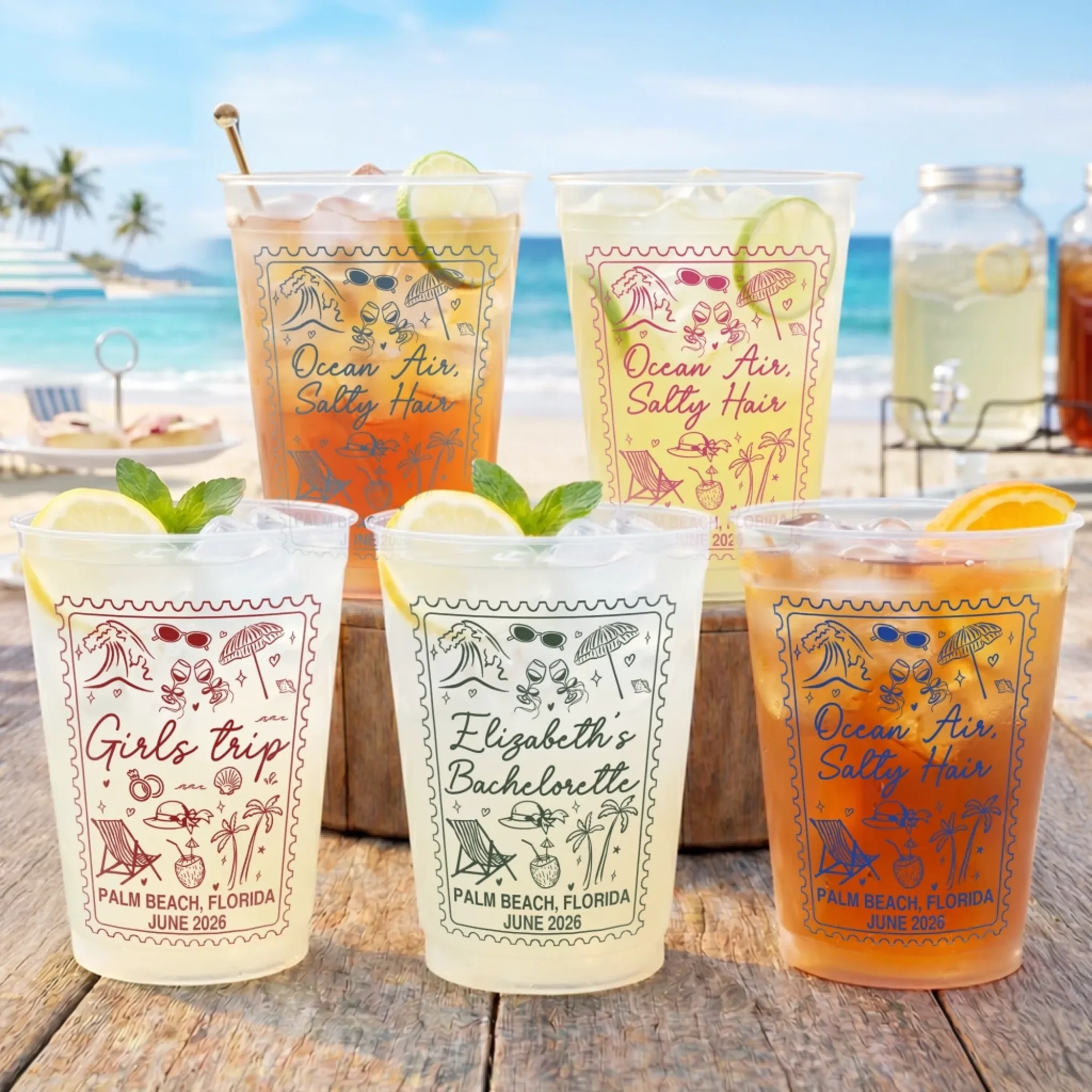 Personalized Frosted Cups for Girls Trip Summer Vacation Gift for Her