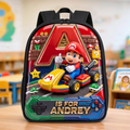 Personalized Mario-Themed Backpack Lunch Bag Pencil Case Water Bottle Gift for Kids