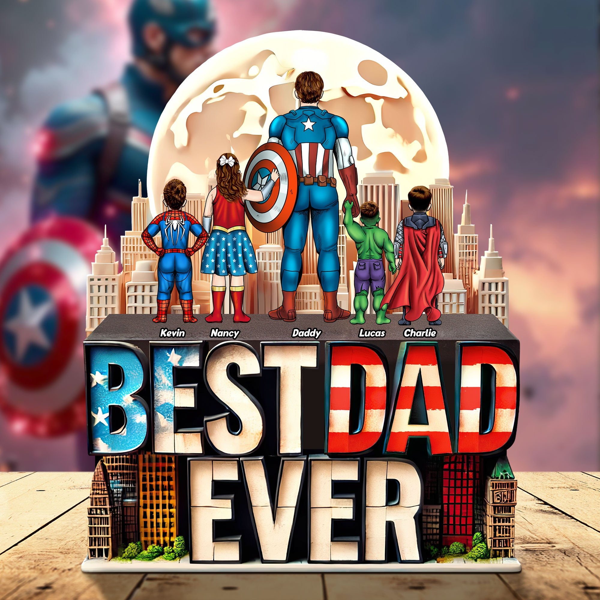 Personalized Best Dad Ever Acrylic Plaque Custom Gift for Dad