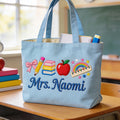 Personalized Teacher Tote Bag Custom Name Gift for Educators