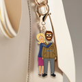Personalized Funny Burger Couple Keychain Gift for Anniversary