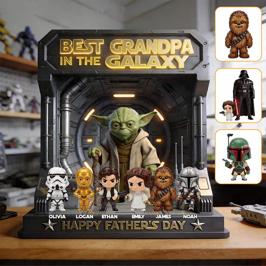 Personalized Best Dad In The Galaxy Acrylic Plaque Gift for Father's Day Acrylic Plaque GradoCreations