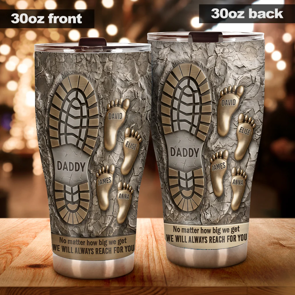 Personalized Stainless Steel Tumbler Custom Name Gift for Dad Tumbler GradoCreations