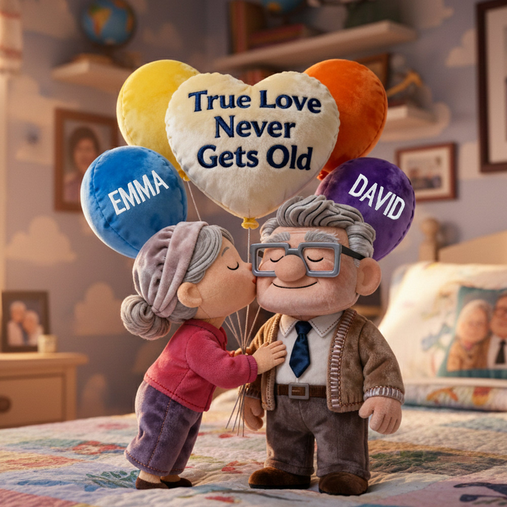 Personalized Heart-Shaped Pillow Custom Name Gift for Couples