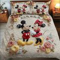 Personalized Mickey Minnie Quilt Bedding Set Custom Name Gift for Couples Quilted Bedding Set GradoCreations