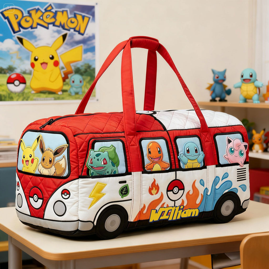 Personalized Pokémon Quilted Duffle Bag Gift for Kids