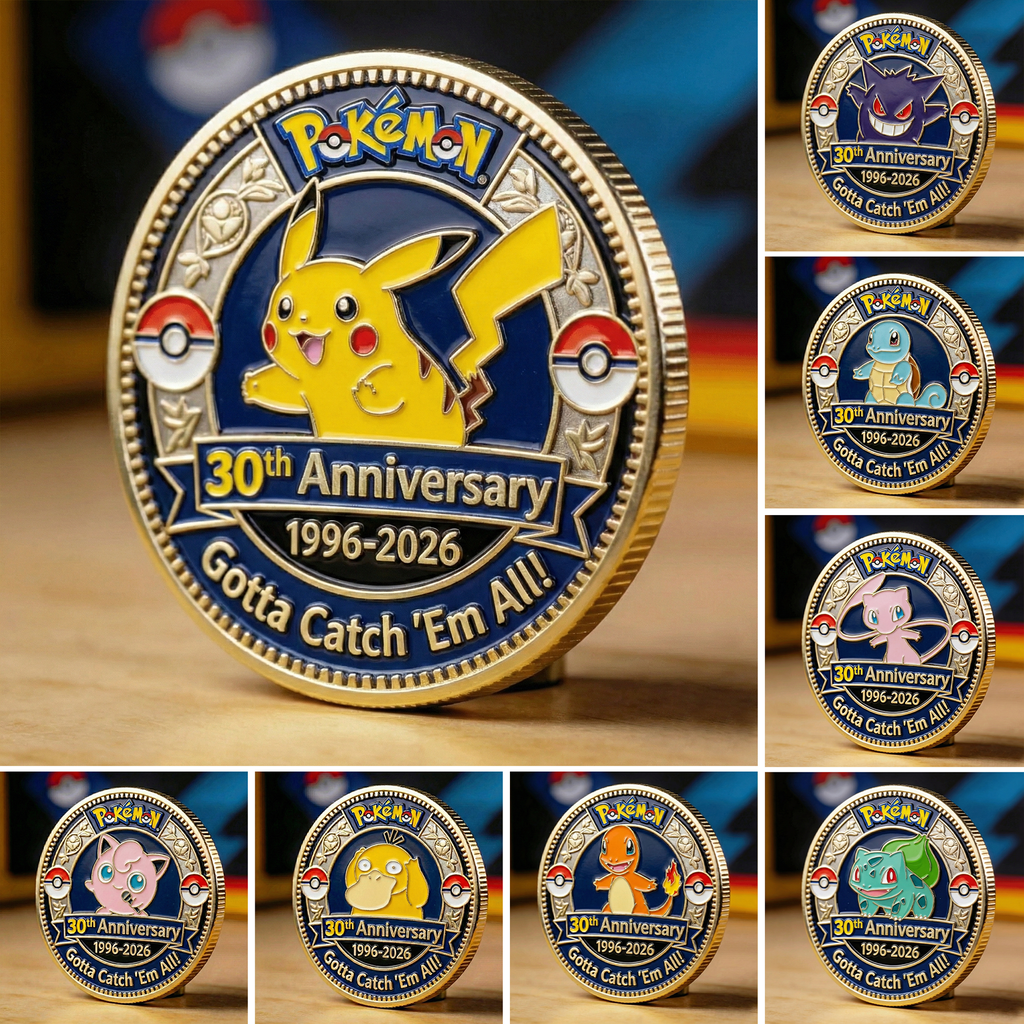Personalized 30th Anniversary Pokémon Coin Gift for Fans