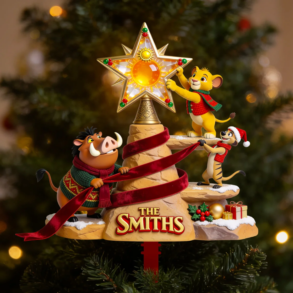 Personalized LED Light Tree Topper Custom Name Christmas Gift for Family LED Light Tree GradoCreations