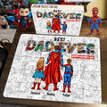 Personalized Best Dad Ever Puzzle Custom Kids Names Gift