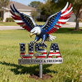 Personalized USA Eagle Metal Garden Stake Decor Gift for Family
